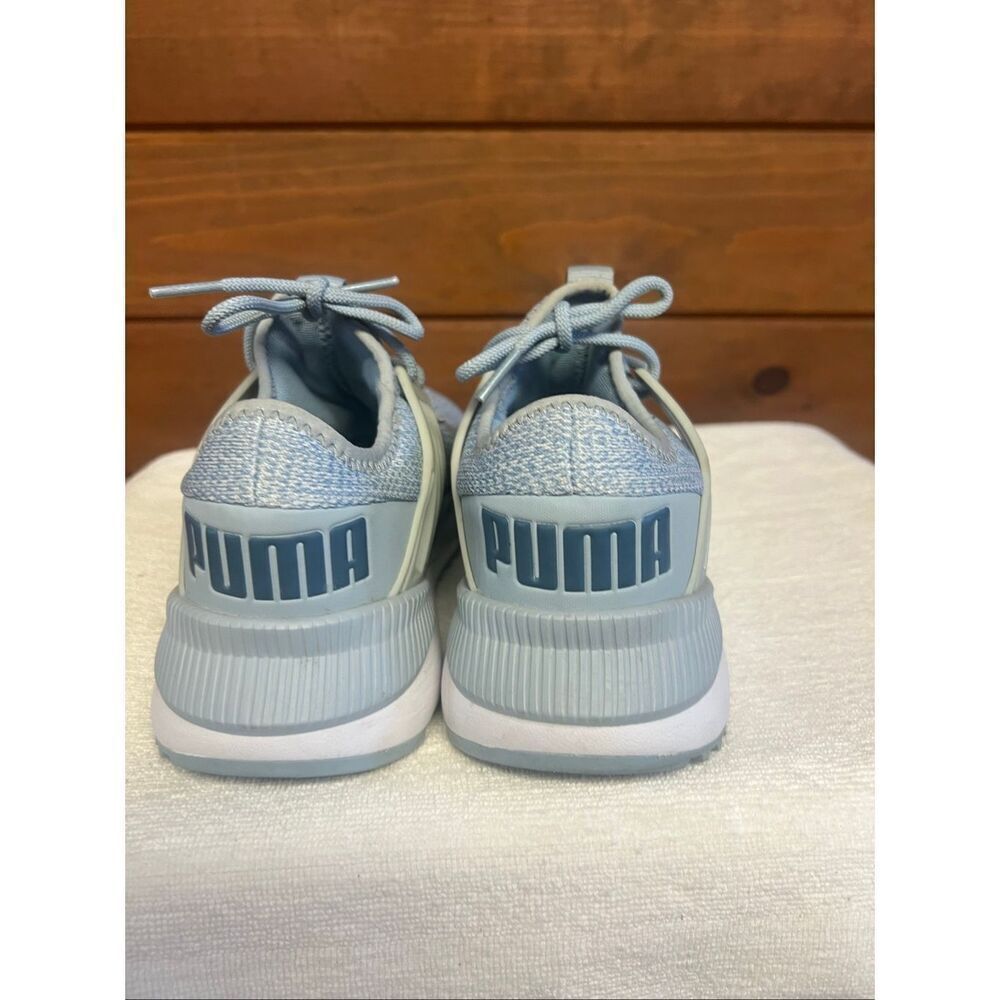 Puma Womans Pacer Future sneakers in a light blue knit Sz 7 - Picture 3 of 8